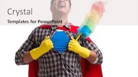  Presentation with super hero - Colorful PPT layouts enhanced with super-hero-cleaner-isolated backdrop and a lemonade colored foreground