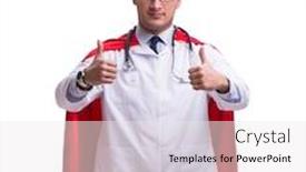  Presentation with super hero - Slide set consisting of super-hero-doctor-isolated background and a white colored foreground