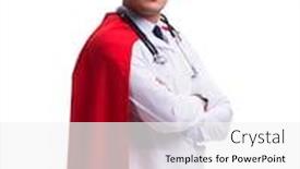  Presentation with super hero - Colorful presentation theme enhanced with super-hero-doctor-isolated backdrop and a white colored foreground