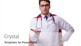  Presentation with super hero - Audience pleasing presentation theme consisting of super hero doctor isolated on white backdrop and a white colored foreground