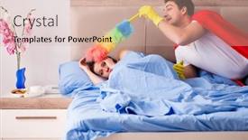  Presentation with super hero - Beautiful PPT layouts featuring super-hero-husband-in-bed backdrop and a soft green colored foreground