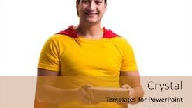  Presentation with pizza delivery - Theme featuring super-hero-pizza-delivery-guy background and a gold colored foreground