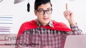  Presentation with super hero - PPT layouts enhanced with super-hero-student-wearing background and a coral colored foreground