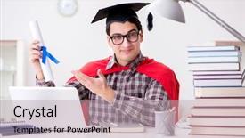  Presentation with super hero - Cool new presentation with super hero student wearing backdrop and a  colored foreground