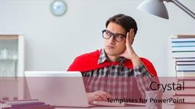  Presentation with super hero dog red - Colorful slide deck enhanced with super hero student with books backdrop and a violet colored foreground