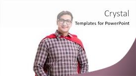  Presentation with super hero - Theme with super-hero-wearing-red-cloak background and a white colored foreground