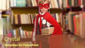 Presentation with super kid - Presentation theme featuring super-kid-a-boy-dressed background and a tawny brown colored foreground