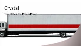  Presentation with truck - Presentation theme enhanced with rig move - super long truck over white background and a cool aqua colored foreground