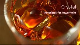  Presentation with spirit - Beautiful presentation design featuring spirit into glass ice cubes backdrop and a tawny brown colored foreground