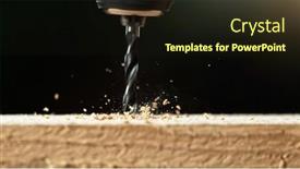  Presentation with wood board - PPT theme featuring super-macro-shot-of-steel background and a wine colored foreground