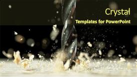  Presentation with wood board - Theme having super-macro-shot-of-steel background and a tawny brown colored foreground