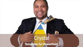  Presentation with show - Presentation theme enhanced with super man - superhero businessman opening shirt background and a tawny brown colored foreground