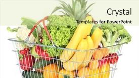  Presentation with fresh fruits vegetables - Colorful presentation design enhanced with biomarkers - weather instruments - pressure backdrop and a white colored foreground.