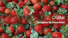  Presentation with strawberries - PPT layouts consisting of super market - fresh raw lot of strawberries background and a tawny brown colored foreground