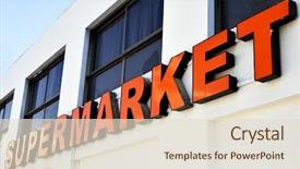  Presentation with route optimization supermarket - Audience pleasing theme consisting of store signs - supermarket backdrop and a red colored foreground