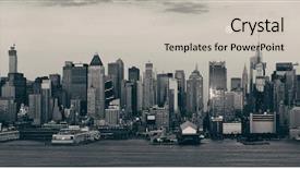  Presentation with new york city - Cool new slide deck with new york city skyscrapers urban backdrop and a light gray colored foreground