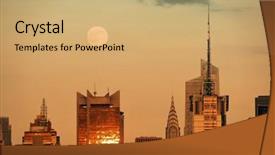  Presentation with manhattan - PPT theme featuring  background and a  colored foreground