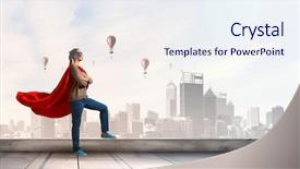  Presentation with super power - Cool new presentation with super power - she is city guard backdrop and a sky blue colored foreground