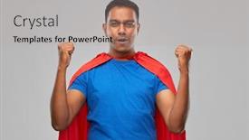  Presentation with super power - PPT layouts having super-power-and-people-concept background and a light gray colored foreground