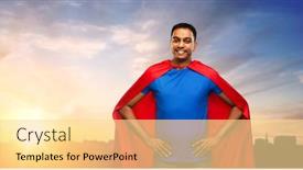  Presentation with super power - Slide deck enhanced with super-power-and-people-concept background and a blonde colored foreground