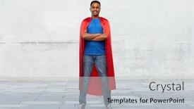  Presentation with super power - Theme having super-power-and-people-concept background and a light gray colored foreground