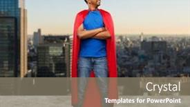  Presentation with super power - PPT theme consisting of super-power-and-people-concept background and a gray colored foreground