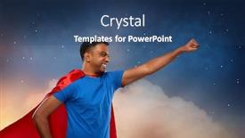  Presentation with super power - Colorful presentation theme enhanced with super-power-and-people-concept backdrop and a ocean colored foreground