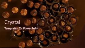  Presentation with hot chocolate - PPT theme having super-slow-motion-of-falling background and a wine colored foreground