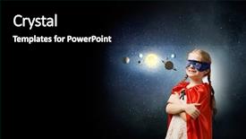  Presentation with star system - Presentation design having super star - cute girl of school age background and a black colored foreground