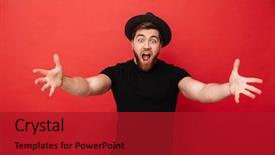  Presentation with black children babies hands - Cool new presentation with super star - photo of funny happy man backdrop and a crimson colored foreground