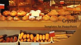  Presentation with super market - Cool new presentation theme with super store - baked buns on market backdrop and a gold colored foreground