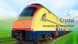  Presentation with maglev train - Presentation theme featuring animal behaviour - amusing and funny calico cat background and a coral colored foreground.