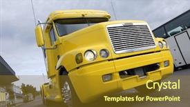  Presentation with yellow color - Beautiful presentation theme featuring super truck american style backdrop and a tawny brown colored foreground