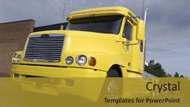  Presentation with yellow color - PPT theme consisting of super truck american style background and a gold colored foreground