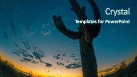  Presentation with saguaro - Audience pleasing presentation theme consisting of super wide saguaro cactus backdrop and a ocean colored foreground