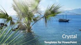  Presentation with sailing - Colorful theme enhanced with super yatch - seascape image of people backdrop and a  colored foreground