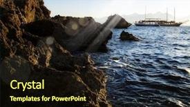  Presentation with sailing - PPT layouts having super yatch - seascape image of people background and a  colored foreground