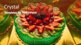  Presentation with cake - Presentation consisting of superb-fruit-cake-reflected and a tawny brown colored foreground