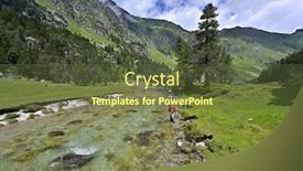  Presentation with summer - Audience pleasing presentation design consisting of superb-high-mountain-landscape backdrop and a tawny brown colored foreground