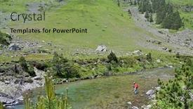  Presentation with summer - Presentation theme enhanced with superb-high-mountain-landscape background and a seafoam green colored foreground