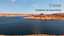  Presentation with arizona desert - Slide deck with superb-huge-and-beautiful-lake background and a light blue colored foreground