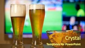  Presentation with beer - Presentation theme consisting of superbowl - beer glasses and chips background and a  colored foreground