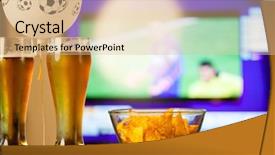  Presentation with drgon furite chips - Presentation theme consisting of superbowl - beer glasses and chips background and a  colored foreground