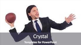  Presentation with football - Cool new PPT layouts with superbowl - businessman with football isolated backdrop and a  colored foreground
