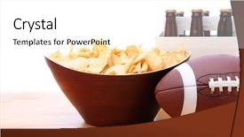  Presentation with beer - Cool new presentation theme with superbowl - chips football and six pack backdrop and a white colored foreground