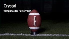 Presentation with football - Audience pleasing slide deck consisting of superbowl - football kickoff on night background backdrop and a black colored foreground