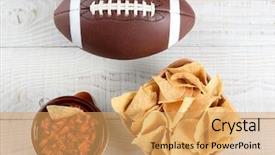  Presentation with wood chips - PPT layouts having superbowl - high angle shot background and a yellow colored foreground