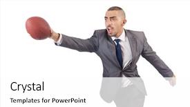  Presentation with grunge american football field - Slide deck consisting of superbowl - man with american football ball background and a white colored foreground