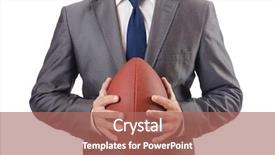  Presentation with american football - Beautiful slides featuring superbowl - man with american football ball backdrop and a coral colored foreground