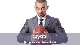  Presentation with american football - Slide deck enhanced with superbowl - man with american football ball background and a gray colored foreground
